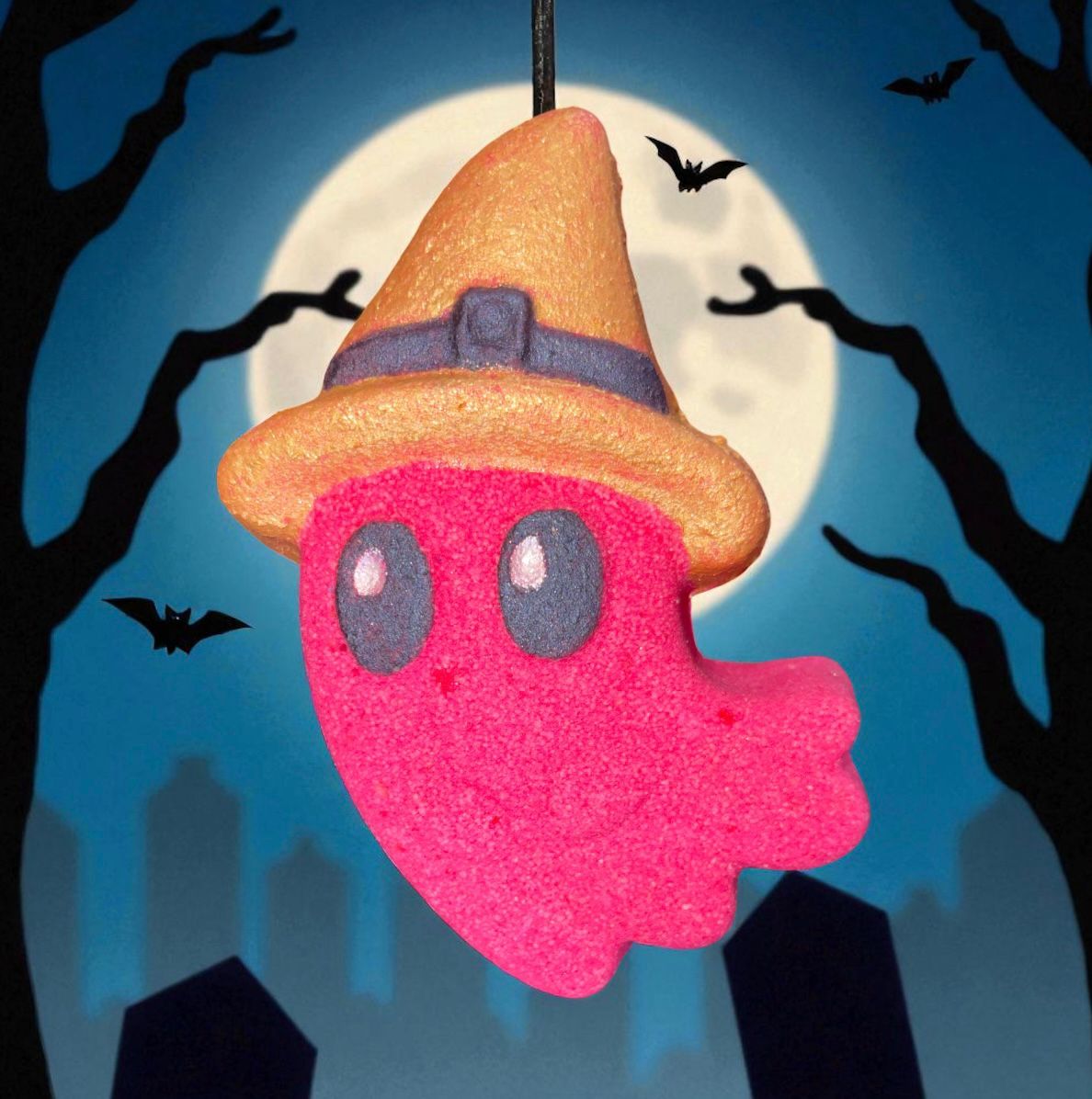 Witchy Pink Ghost Bath Bomb β Lollypop Scented