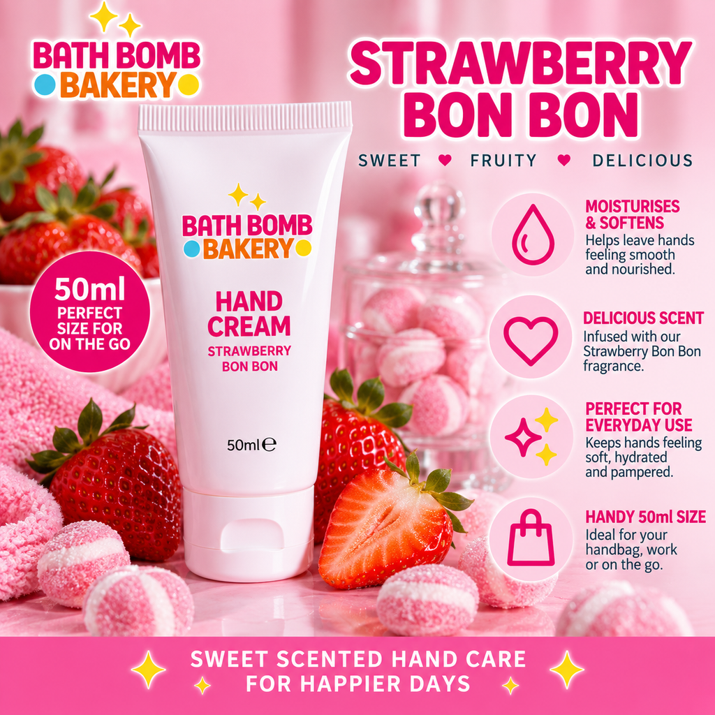 Strawberry Bon Bon Hand Cream 50ml | Moisturising Hand Cream
