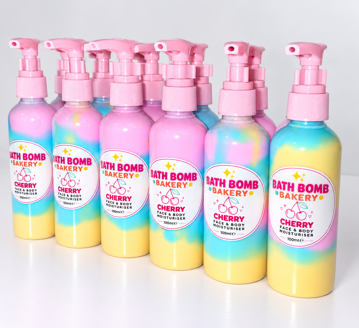 Cherry Face & Body Moisturiser – 100ml | Sweet Cherry Scented Body Cream | Bath Bomb Bakery